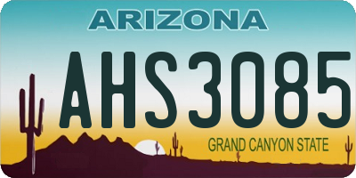 AZ license plate AHS3085