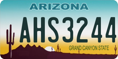 AZ license plate AHS3244
