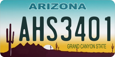 AZ license plate AHS3401