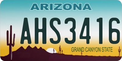 AZ license plate AHS3416