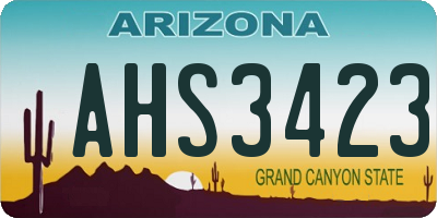 AZ license plate AHS3423