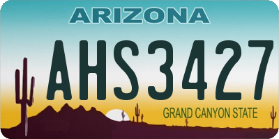 AZ license plate AHS3427