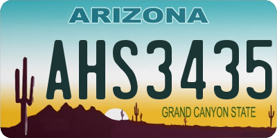 AZ license plate AHS3435