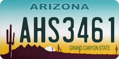 AZ license plate AHS3461