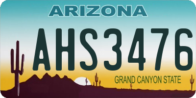 AZ license plate AHS3476