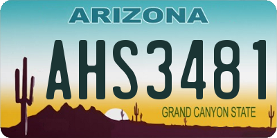 AZ license plate AHS3481
