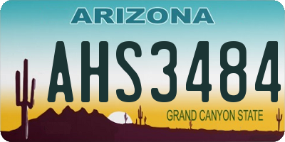 AZ license plate AHS3484