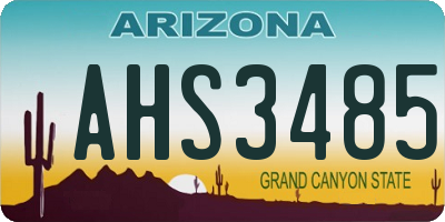 AZ license plate AHS3485
