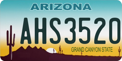 AZ license plate AHS3520