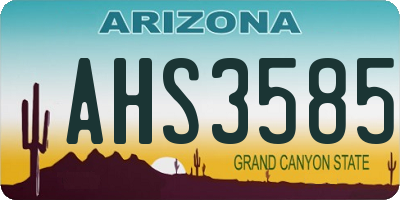 AZ license plate AHS3585