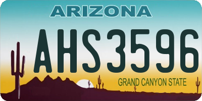 AZ license plate AHS3596