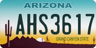 AZ license plate AHS3617