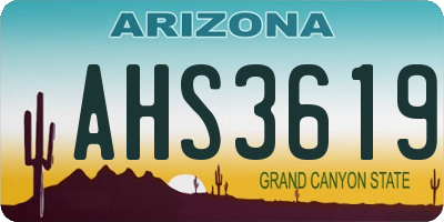 AZ license plate AHS3619