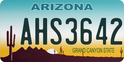 AZ license plate AHS3642