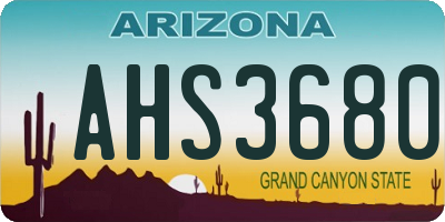 AZ license plate AHS3680