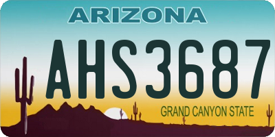 AZ license plate AHS3687
