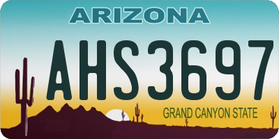 AZ license plate AHS3697