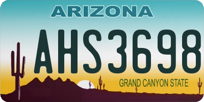 AZ license plate AHS3698