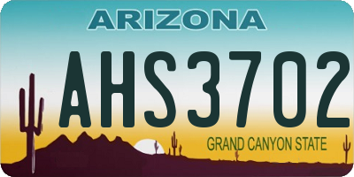 AZ license plate AHS3702