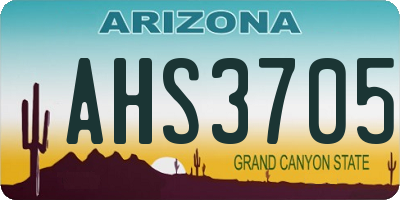 AZ license plate AHS3705