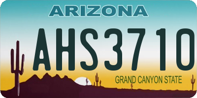 AZ license plate AHS3710