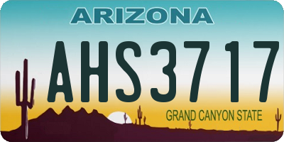 AZ license plate AHS3717