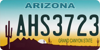 AZ license plate AHS3723