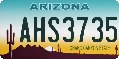 AZ license plate AHS3735