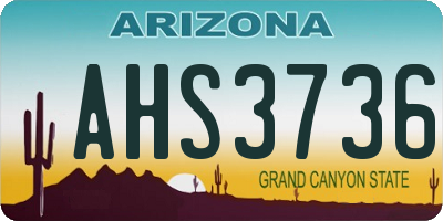 AZ license plate AHS3736