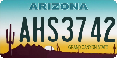 AZ license plate AHS3742