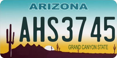 AZ license plate AHS3745