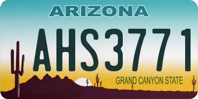 AZ license plate AHS3771