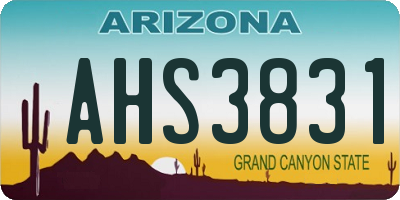 AZ license plate AHS3831