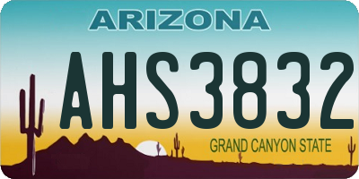 AZ license plate AHS3832