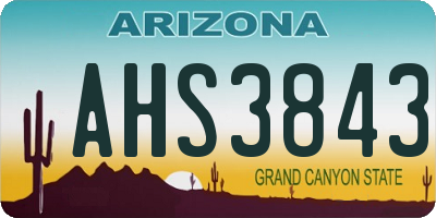AZ license plate AHS3843