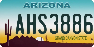 AZ license plate AHS3886