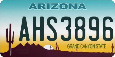 AZ license plate AHS3896
