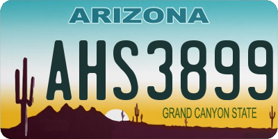 AZ license plate AHS3899
