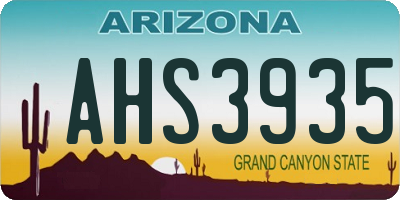 AZ license plate AHS3935