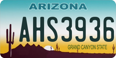 AZ license plate AHS3936