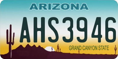 AZ license plate AHS3946