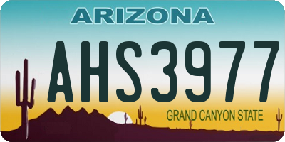 AZ license plate AHS3977