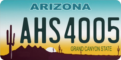 AZ license plate AHS4005