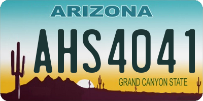 AZ license plate AHS4041