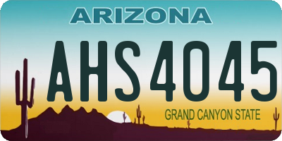 AZ license plate AHS4045