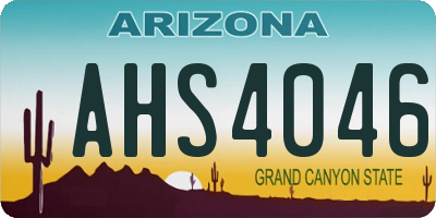 AZ license plate AHS4046