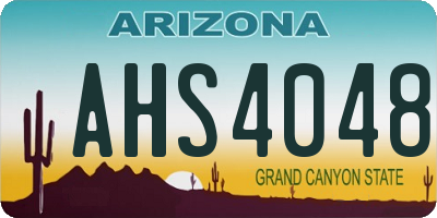 AZ license plate AHS4048