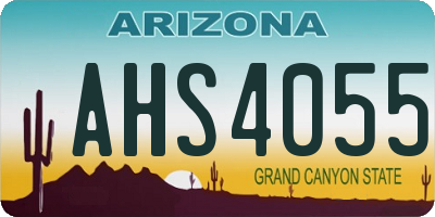 AZ license plate AHS4055
