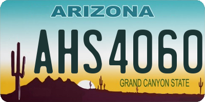 AZ license plate AHS4060