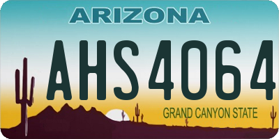 AZ license plate AHS4064